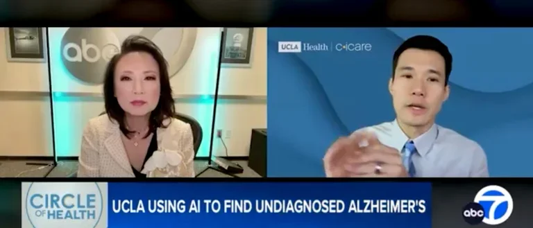 UCLA neurologist Dr. Timothy Chang was interviewed by ABC7 Eyewitness News about his team’s research using AI to identify people at risk of undiagnosed Alzheimer’s disease.