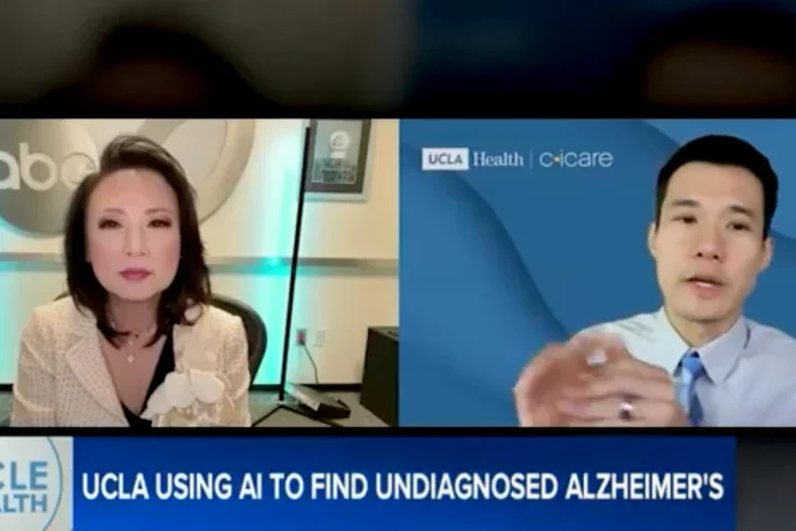UCLA neurologist Dr. Timothy Chang was interviewed by ABC7 Eyewitness News about his team’s research using AI to identify people at risk of undiagnosed Alzheimer’s disease.