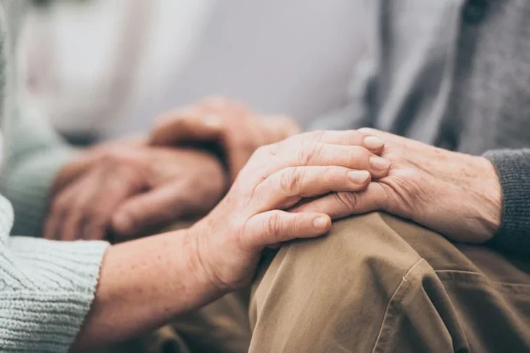 Lewy Body Dementia (LBD) Caregiver Support Group Elderly Person Being Comforted