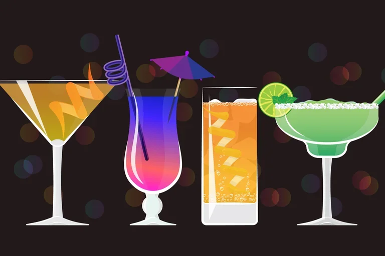 cartoon image of cocktails