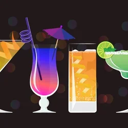 cartoon image of cocktails
