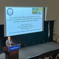 Drs. Bruce Teter and Mirella Díaz-Santos of Easton Center, UCLA Neurology presented at the 2024 SoCal Alzheimer's Disease Centers Research Symposium.