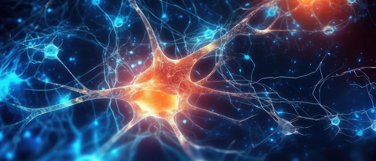 UCLA Easton Center Winter 2025 Newsletter homepage image with firing synapses